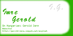 imre gerold business card